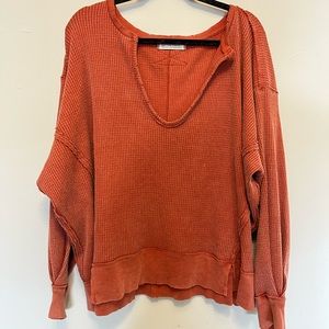 Free people buttercup thermal small earthy orange clay